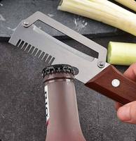 Professionele 3-in-1 roestvrijstalen handmatige groentejulienne-schiller met ergonomische houten handgreep OEM