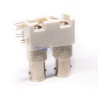 Connecteur BNC double femelle, montage sur panneau, connecteur BNC angulaire pour circuit imprimé