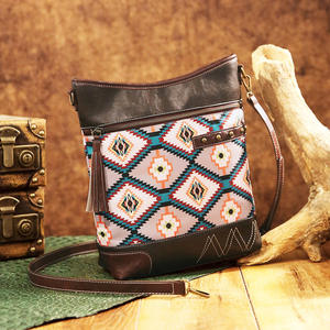 European and American Retro <b>Crossbody</b> <b>Bag</b> Printed Twill Waterproof Denim Bohemian Aztec Style Soft Nylon Material - Product Image 2
