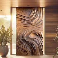 Porte extérieure de sécurité en métal pivotant Porte pivotante en aluminium noir d'entrée moderne pour portes extérieures en bois de maison