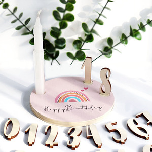 Cross-border wooden baby milestone <b>digital</b> newborn birthday wooden announcement card months <b>calendar</b> birthday - Product Image 2