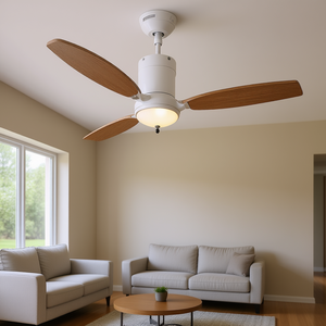 Ventilador de Techo de 52 Pulgadas con 3 Aspas de Madera, Motor DC, Luz y Control Remoto para Uso Doméstico en Interiores - Product Image 2