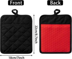 Mitaines de four en <span class=keywords><strong>silicone</strong></span> en tissu de coton maniques antidérapantes avec poche pour la cuisson à domicile Logo personnalisé imprimé Design élégant - Product Image 2