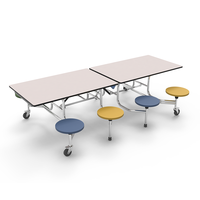 Meubles de restaurant et de cafétéria, ensembles de tables à manger, tables et chaises pliantes modernes pour 12 personnes, tables et chaises de cantine scolaire pour étudiants