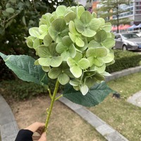 Bunga Hydrangea Simulasi Hijau Tua Laris Manis, Sentuhan Realistis 3D untuk Dekorasi Wisuda, Hari Ibu, Rangkaian Bunga Tunggal