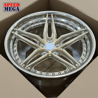 Nuevas Llantas Cóncavas de Aleación de Aluminio T6061 de 18-26 Pulgadas, Forjadas en 2 Piezas, Acabado Dorado, Multirradio, 25mm