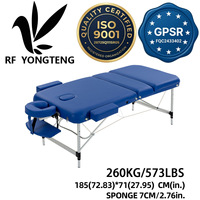 Penjualan Langsung Pabrik OEM Tempat Tidur Pijat Lipat Portabel 3 Bagian Kulit Sintetis PU, Beban 260KG, Dapat Disesuaikan untuk Tato Alis