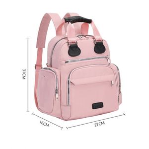 Mochila Pañalera Pequeña con 13 Bolsillos, Puerto de Carga USB, Bolsa Impermeable, 3 Bolsillos Térmicos y Correas para Cochecito - Product Image 4