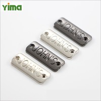 Étiquette en cuir véritable pour vêtements, avec logo personnalisé, étiquette en jean, étiquette en PU, estampage en relief, impression, avec métal