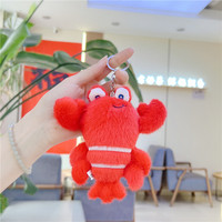 Peluche crabe moelleuse de 12 cm, porte-clés homard, décoration de sac, jouets animaux marins en peluche, promotion unisexe pour Thanksgiving