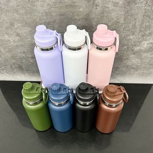 Bouteille d'eau isotherme en acier inoxydable à large ouverture, revêtement poudré, 32 oz, anti-fuite, pour le sport et les voyages, idéale pour la gravure laser - Product Image 4