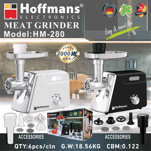 Processador de Carne Hoffmans com Função de Segurança e Reversão, 2000W, Caixa de Engrenagens Metálica, Moedor de Carne Elétrico, Eletrodoméstico de Cozinha - Product Image 3