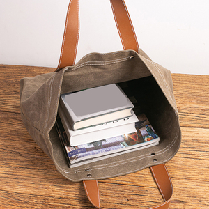 Bolsa de Compras de Lona Reutilizable Personalizada con Logotipo Impreso, Bolsa de Mano Tipo Tote Resistente, Bolsa de Lona Encerada Grande - Product Image 2