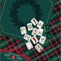 Tuiles de Mahjong rétro « Dear Santa » : ensemble de tuiles de Mahjong de Noël en acrylique de luxe, 160 tuiles de Mahjong américaines