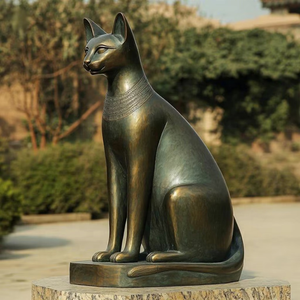 Esculturas de Gatos Egipcios de Metal Personalizadas para Jardín Exterior, Estatuas de Gatos de Bronce Fundido en Venta - Product Image 6