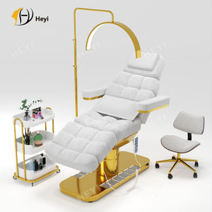 Lettino Estetico Elettrico in Tessuto Effetto Agnello Lettino Facciale Poltrona per Tatuaggi e Visite Mediche Tavolo da Massaggio con Luce - Product Image 4