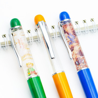 Stylos publicitaires flottants 2D personnalisés en PVC, impression couleur, pointe métallique 1,0 mm, cadeaux promotionnels fantaisie