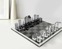 Jeu d'échecs en acrylique transparent Décoration Jeu d'échecs pour adultes Jeu d'échecs en acrylique Plateau de jeu d'échecs