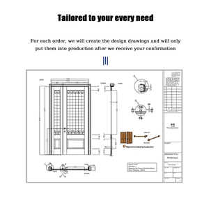 ประตูเหล็กสแตนเลสกันขโมยแบบโมเดิร์น รุ่นแม่ลูก  ประตูทางเข้าวิลล่าอพาร์ทเมนท์  แผงไม้อลูมิเนียมสั่งทำพิเศษ - Product Image 4