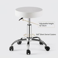 Tabouret de bar moderne et minimaliste, pivotant et réglable en hauteur avec roulettes, dossier haut, rond ou carré