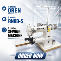 Machine à coudre industrielle à entraînement direct pour cuir, haute vitesse, pour matériaux épais, idéale pour bagages et sacs RN8B-S