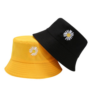 Daisy Harajuku Reversible Bucket Hat Canvas Foldable Sunscreen Spring Summer Unisex Japan Korean Style Fisherman Hat - Product Image 3