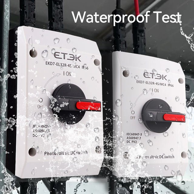 Industrial Outdoor PV Solar 4P 1000V 32A Switch UKPM Rotating Handle IP66 Waterproof DC Isolation Photovoltaic Solar