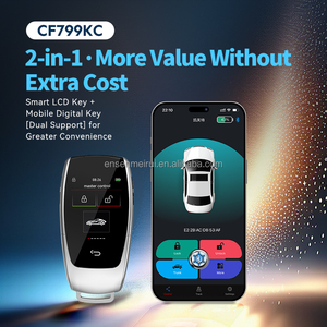 שלט רחוק חכם לרכב עם מסך LCD אוניברסלי לכל סוגי הרכבים, עם כפתור התנעה/כיבוי מנוע, כניסה ללא מפתח ומסך מגע. - Product Image 2