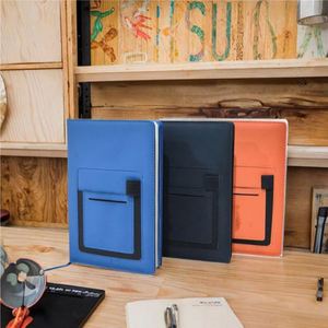 Carnet de notes A5 en cuir de luxe personnalisé avec gaufrage, pochette portable pour téléphone et porte-cartes, couverture en papier pour l'éducation - Product Image 1