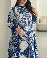 Robe plissée Miyake longue décontractée vintage ample en gros dernière collection robe plissée ample imprimée grande taille