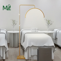Lampe à anneau LED rotative pour extensions de cils, 24 pouces, dorée, réglable en hauteur, pour salon de beauté moderne