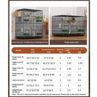 Vente en gros de cages pliables à double couche pour canaris et calopsittes, volières métalliques portables pour oiseaux, design à 3-4 portes, boîte d'élevage détachable, finition poudrée