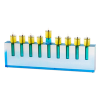 Ménorah de luxe en Lucite, porte-bougie acrylique pour Hanouka, ménorah à huile juive, couleur arc-en-ciel, centre de table pour Chanouka, coffret cadeau