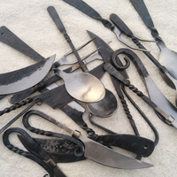 Juego de cubiertos de forja a mano de hierro de la época vikinga Medieval, comprador comercial, para restaurantes, diseño de artesano