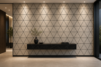 Panneau mural acoustique en bois de chêne ignifuge hexagonal pour hôtels, appartements, hôpitaux et écoles