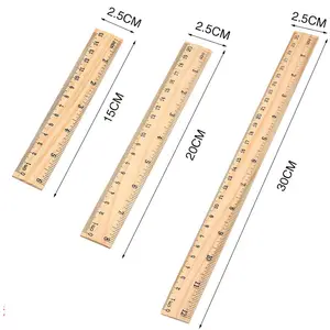 Custom High Quality 6 8 12in Ruler Metric/Inch Rulers Precision Double Sided Measuring Wooden Rulers