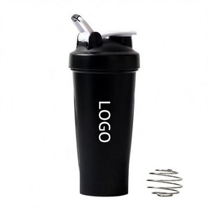 Custom Logo BPA Free Plastic 20oz Protein <b>Shaker</b> <b>Bottle</b> with Mixing Spring for Fitness Event Giveaways - Product Image 1
