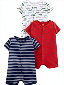 Conjunto de Mameluco de Verano para Bebés Niñas de 0 a 24 Meses, Tejido de Algodón y Spandex, Cierre de Botones, Suave, Transpirable y Ligero - Product Image 3