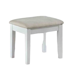 Modern Hotel <b>Vanity</b> Set 3mm Mirror LED <b>Lights</b> Storage Drawers Wooden Glides White Finish Stool Included Bedroom Furniture - Product Image 6