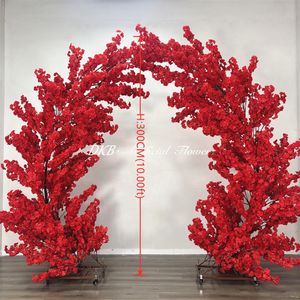 Suministros para Bodas al por Mayor, Arco de Flores de Cerezo Artificial de Alta Calidad, Flores de Cerezo Rojas para Decoración de Fondo - Product Image 5