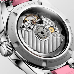 Montre mécanique automatique pour femmes avec index en forme de bâtonnets, bracelet en caoutchouc, affichage de la date, verre saphir, Longinesing - Product Image 3