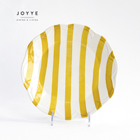 Service de table irrégulier de style coréen JOYYE, peint à la main, lignes colorées, assiettes en céramique
