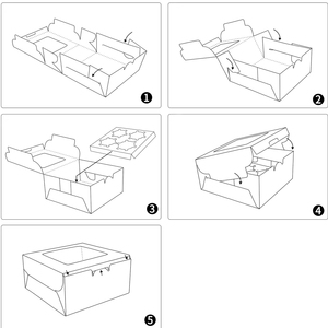 Caja de galletas para pasteles, pasteles, dónuts, para fiesta de cumpleaños, ceremonia de boda, paquete de <span class=keywords><strong>4</strong></span> cajas para hornear magdalenas, venta al por mayor - Product Image 6
