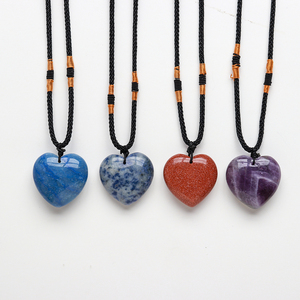 Pendentif en pierre précieuse en gros d'usine, artisanat en forme de cœur, pendentif d'amour, pierre d'énergie naturelle, collier en cristal de guérison en forme de cœur de 3 cm - Product Image 6