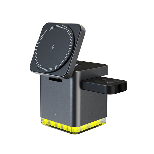Newly Launched 15W 3-in-1 Cube for iPhone Wireless Charger Stand Foldable Aluminium Alloy Magnetic Charging Holder Output Power