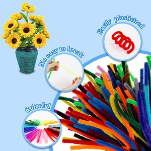 Limpiadores de tuberías, suministros para manualidades, tallos de chenilla, alambre para manualidades, palo giratorio DIY para manualidades, Navidad, 10 colores - Product Image 5
