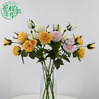 Roses artificielles en latex à toucher réel, tige unique, 54 cm, 3 têtes, pour la décoration de la maison, de l'hôtel, les arrangements floraux, les accessoires de photographie