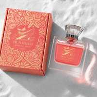 Flacon de parfum carré en verre transparent vide, 30ml, 50ml, 100ml, avec col serti, base épaisse et capuchon métallique lourd