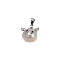 Pendentif cochon baroque en argent S925 fait main DIY, collier de perles irrégulières, support creux pour femme, plateau vide, accessoire de fabrication de bijoux