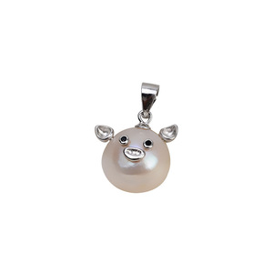 Ciondolo a forma di maialino barocco in argento S925 fatto a mano fai da te, per <span class=keywords><strong>collana</strong></span> di <span class=keywords><strong>perle</strong></span> irregolari, supporto cavo per gioielli da donna, accessorio per la creazione di gioielli - Product Image 6